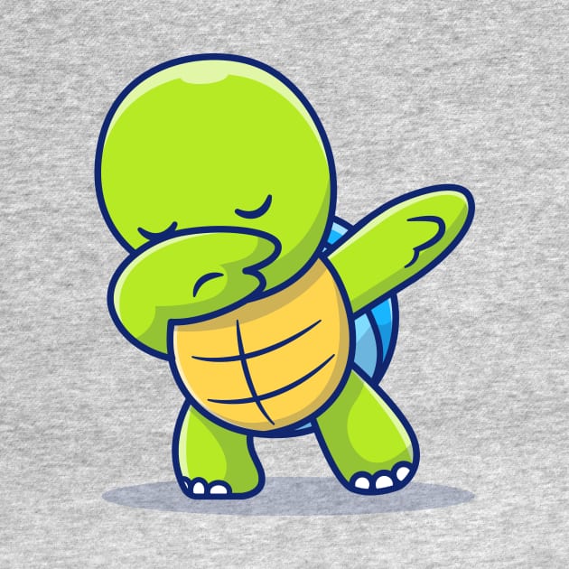 Cute Turtle Dabbing Cartoon Illustration by Catalyst Labs